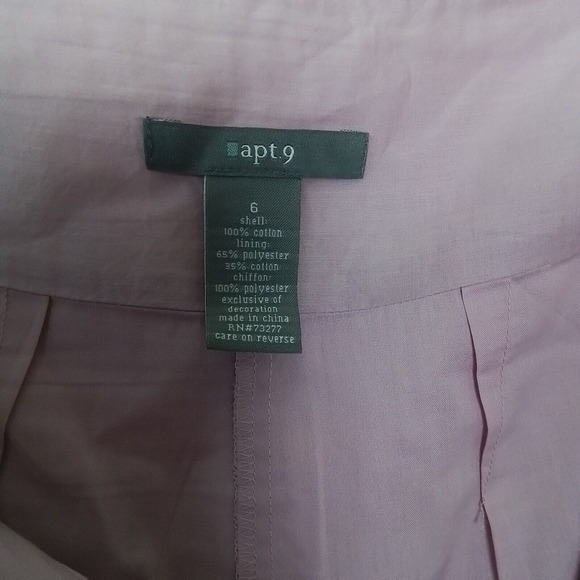 Apt 9‎ Knee Length Cotton Pleated Skirt Size 6 in Purple w/ Fleur de Lis Print - Picture 10 of 10